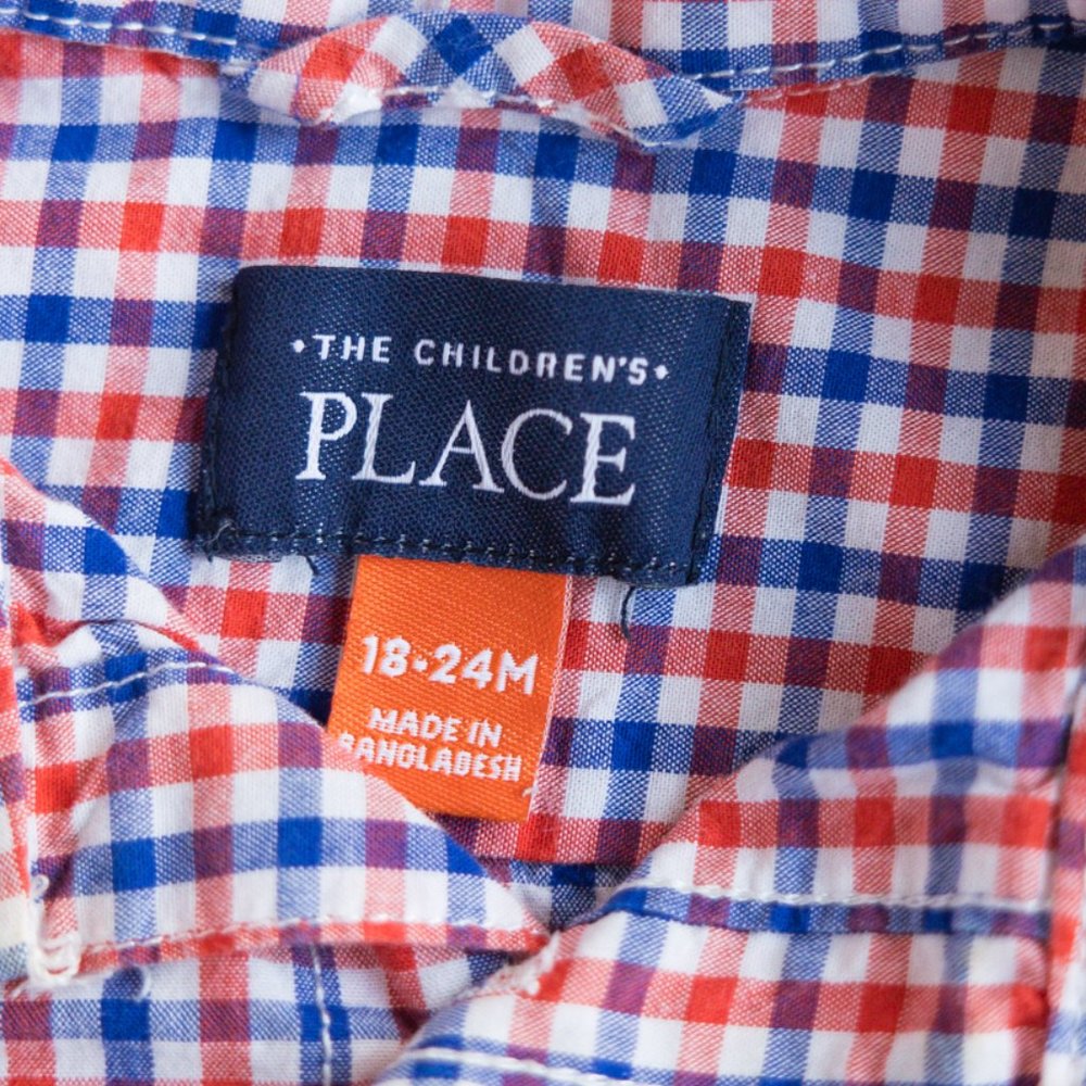 2 pair lot bundle Button down plaid gingham short sleeve shirt - Picture 4 of 9